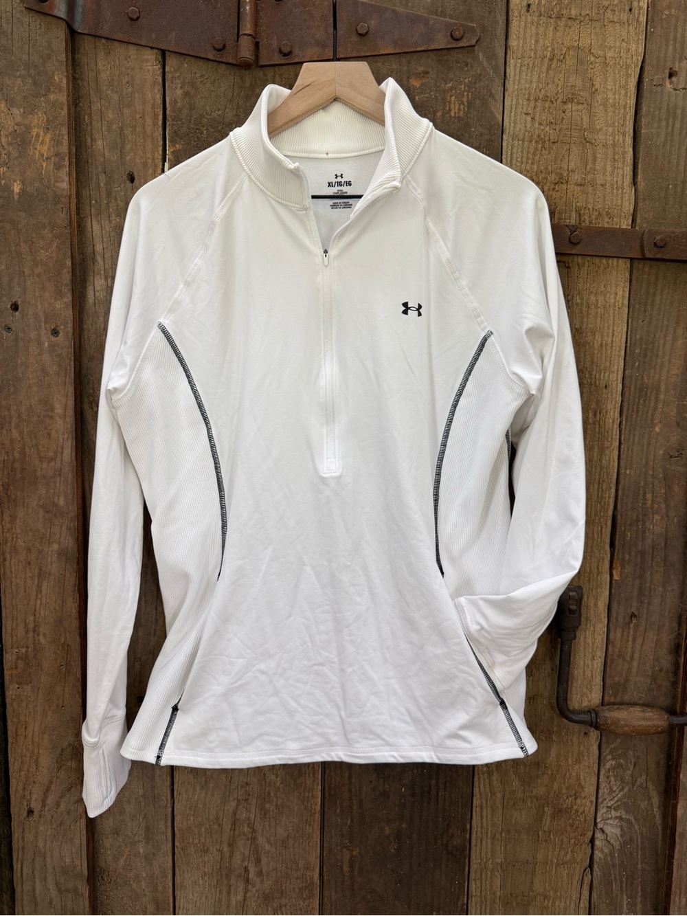 Under Armour Women's Train Cold Weather 1/2 Zip Sweatshirt White/Black XL
